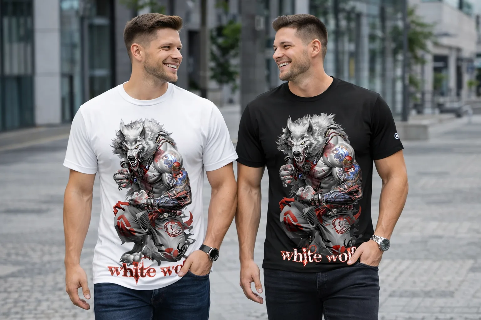Мъжка тениска White Wolf